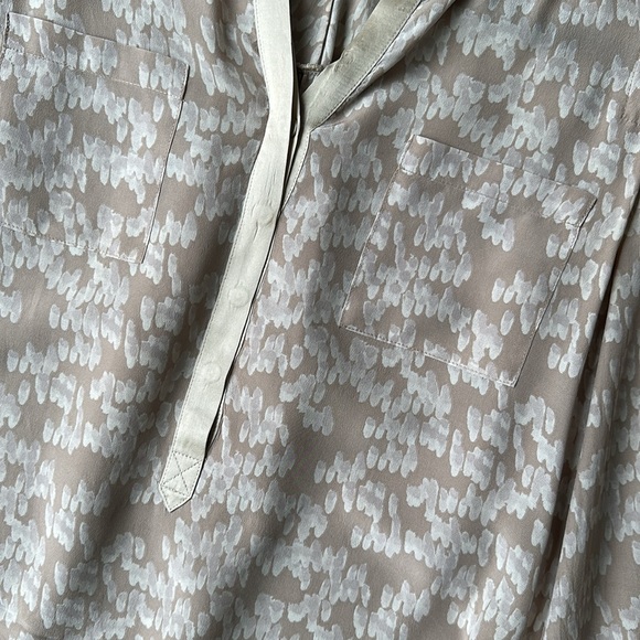 REBECCA TAYLOR silk printed nude blouse - Picture 3 of 6